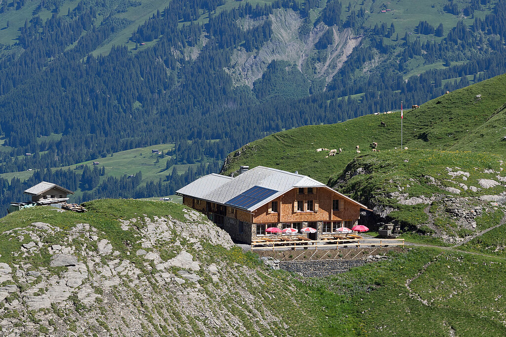 SAC Hütte in den Bergen.